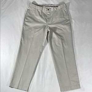Brooks Brothers mens stone Clark Advantage Chino flat front pants - size 37x29.5